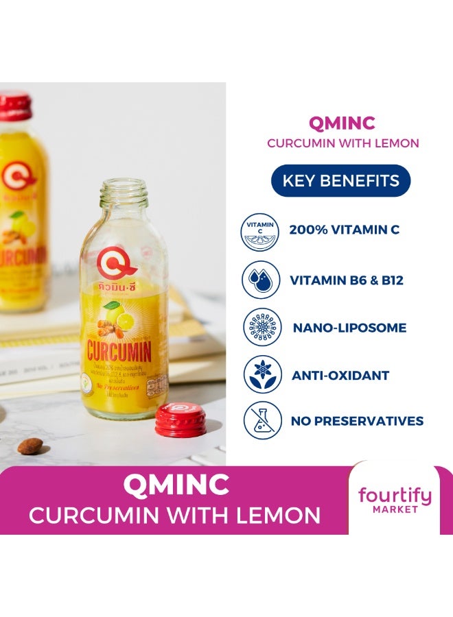 QminC Curcumin Herbal Drink with Turmeric, Ginger & Lemon – Antioxidant Detox Beverage for Immunity & Digestion – No Sugar or Preservatives – 150ml Bottles, Pack of 6 - Image 4